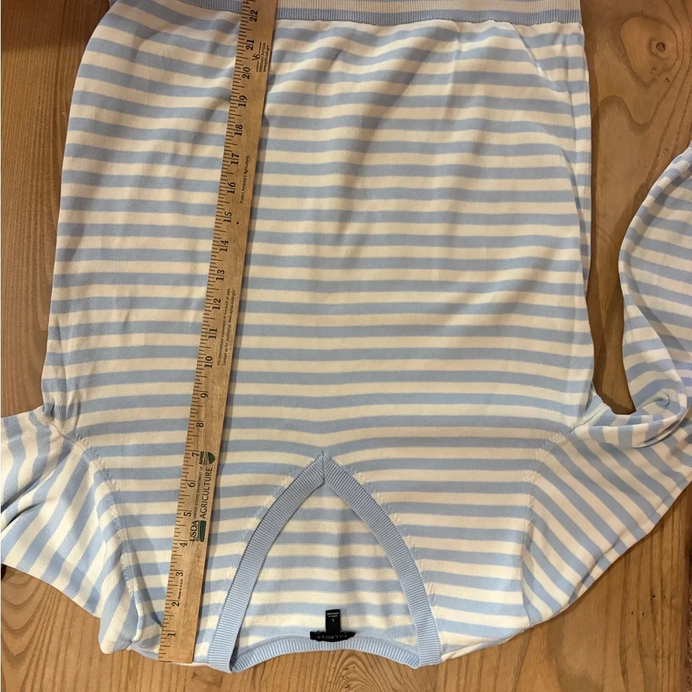 Talbots Blue and White Striped V-Neck Sweater - Picture 5 of 5